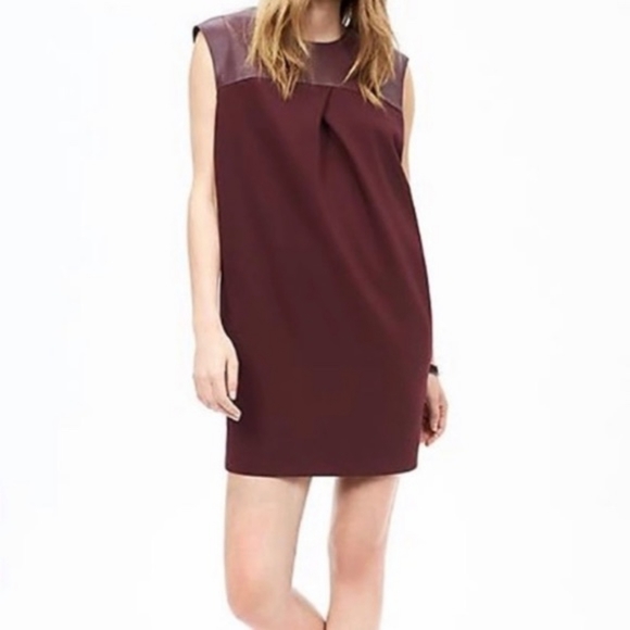 BR Monogram Sleeveless Lamb Leather Shift Dress - Picture 1 of 7
